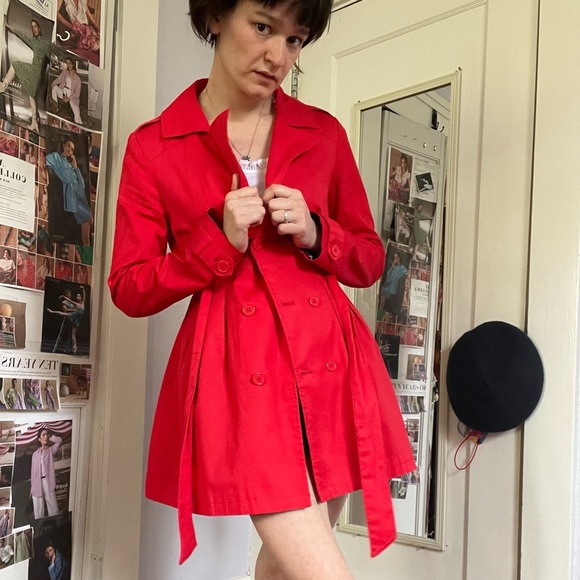 Anthropologie Red Trench Coat - Picture 8 of 9